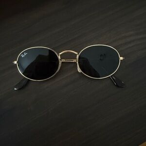 Ray-Ban Gold Frame Sunglasses with Black Lenses
